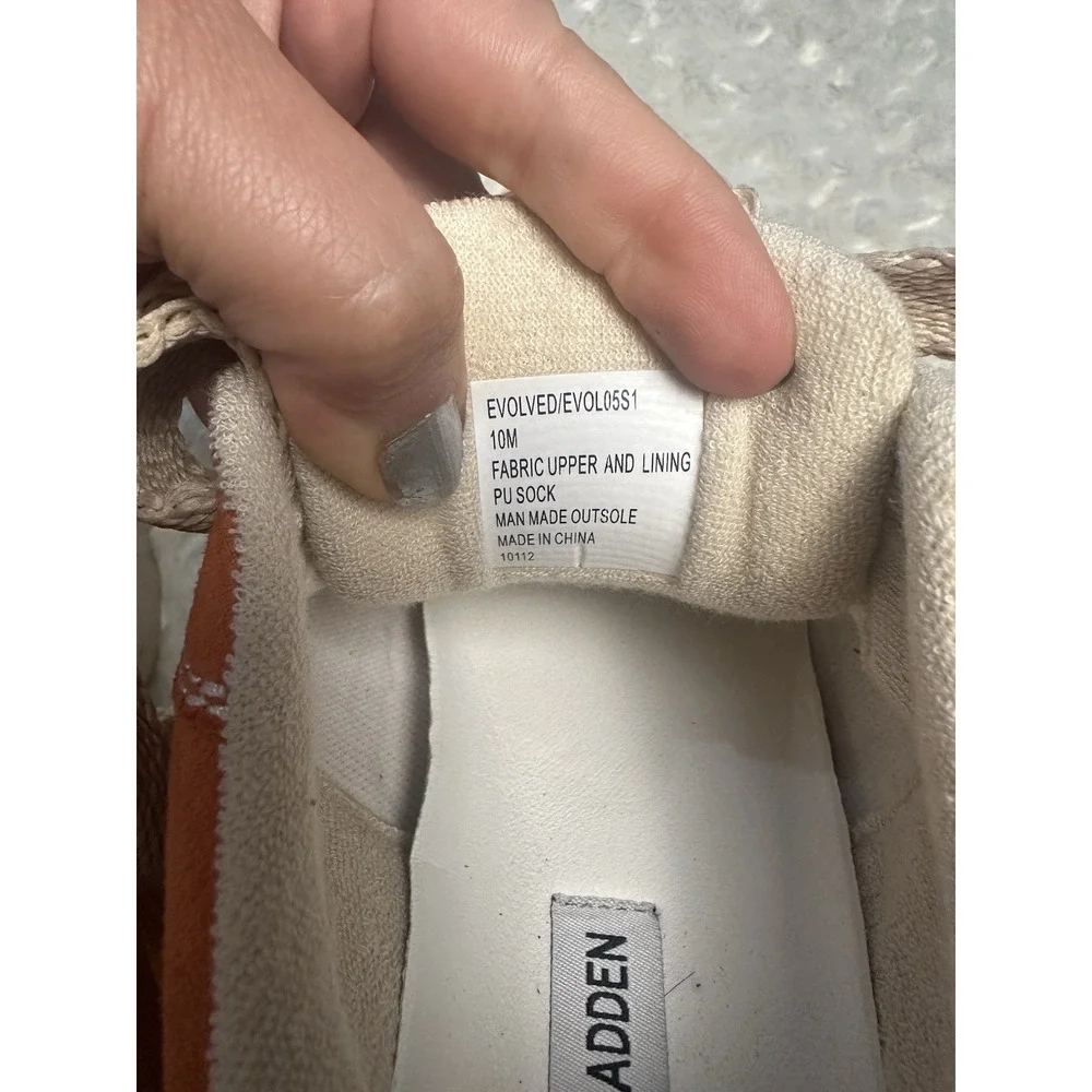 Steve Madden Evolved EVOLOVED1 Men's Low Top Lace-Up Sneakers Orange/Beige